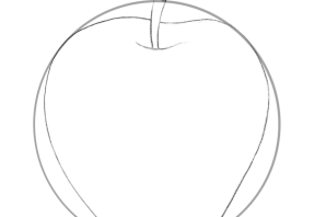 Яблоко рисунок карандашом легкий
