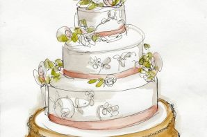Свадебный торт рисунок