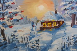 Красота зимы рисунок для детей
