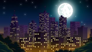 Рисунок город ночью