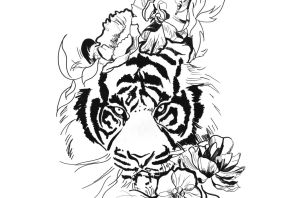 Тигр эскиз минимализм