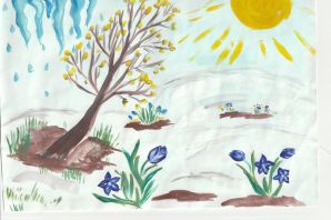 Рисунок на тему весна карандашом