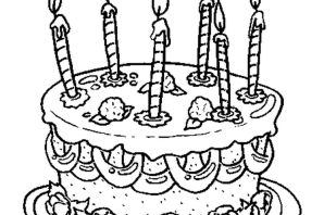 Торт со свечками раскраска