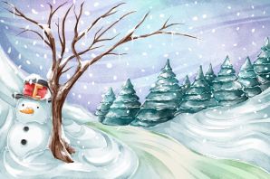 Рисунок зимняя природа