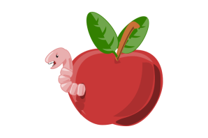 Яблоко с червяком рисунок