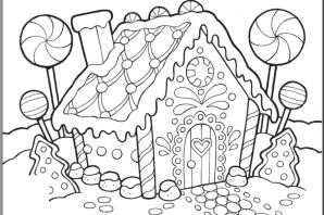 Пряничный домик раскраска для детей