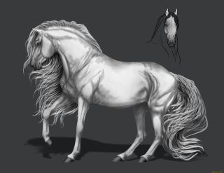 Лошадь белая рисунок