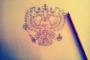 Герб россии карандашом