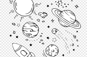 Космос карандашом рисунок для детей