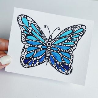 Нарисованные бабочки