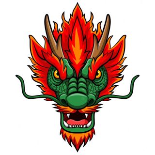 Голова китайского дракона рисунок