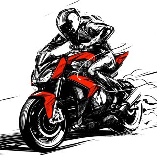 Мотоциклист рисунок