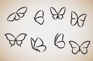 Маленькие бабочки для срисовки