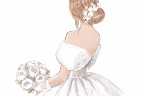 Девушка в свадебном платье рисунок
