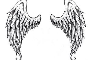 Крылья ангела рисунок карандашом для срисовки