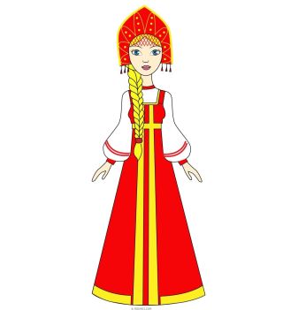 Женский русско народный костюм рисунок