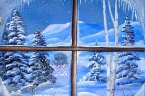 Рисунок зимнее окно