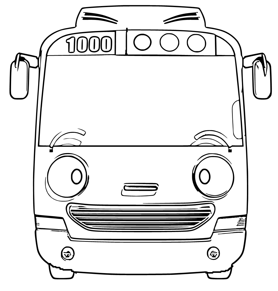 Раскраска для мальчиков автобус Тайо
