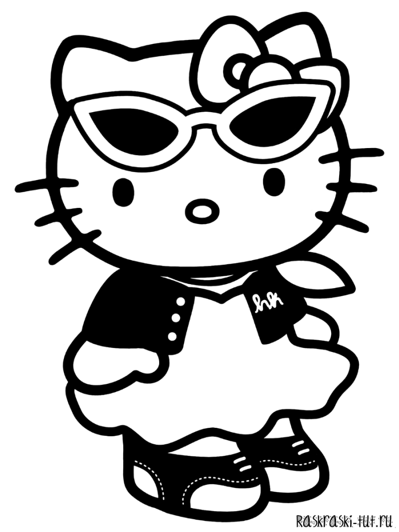 Раскраски Hello Kitty распечатать на А4