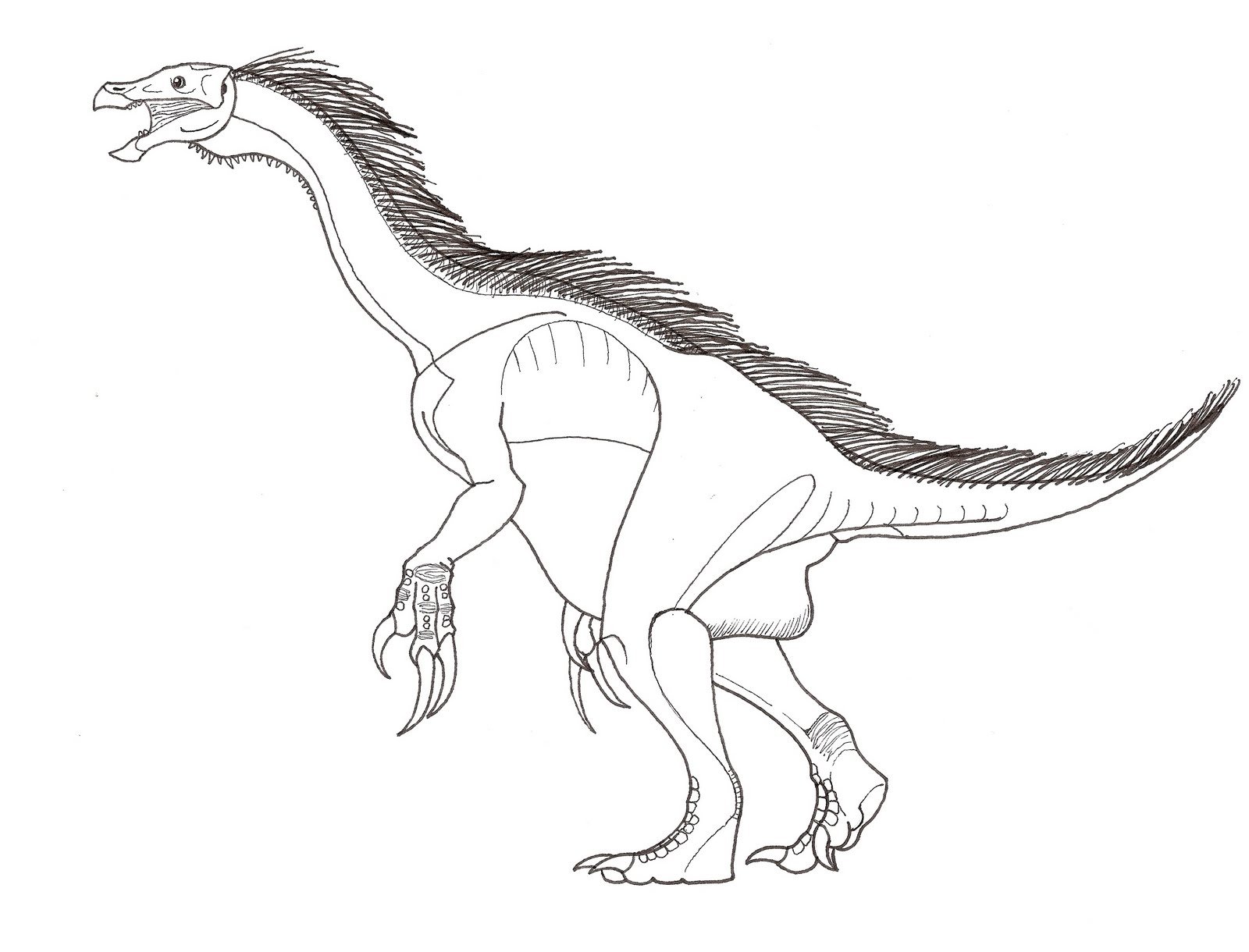 Теризинозавр раскраска для детей