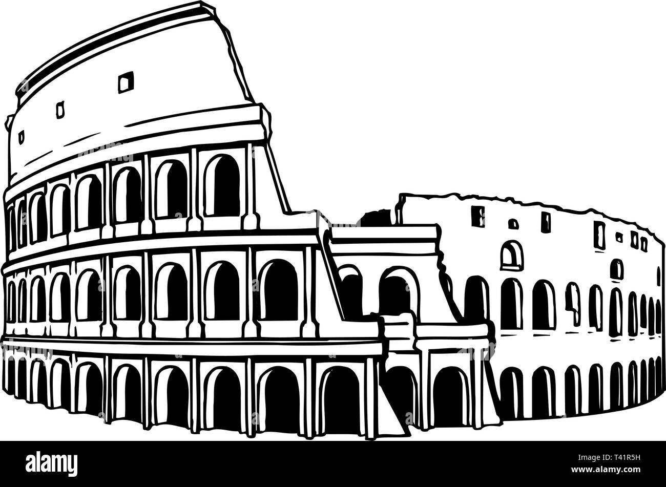 Колизей в древнем Риме рисунок