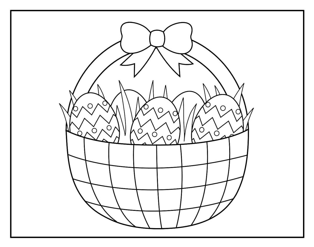 Корзинка на Пасху рисунок