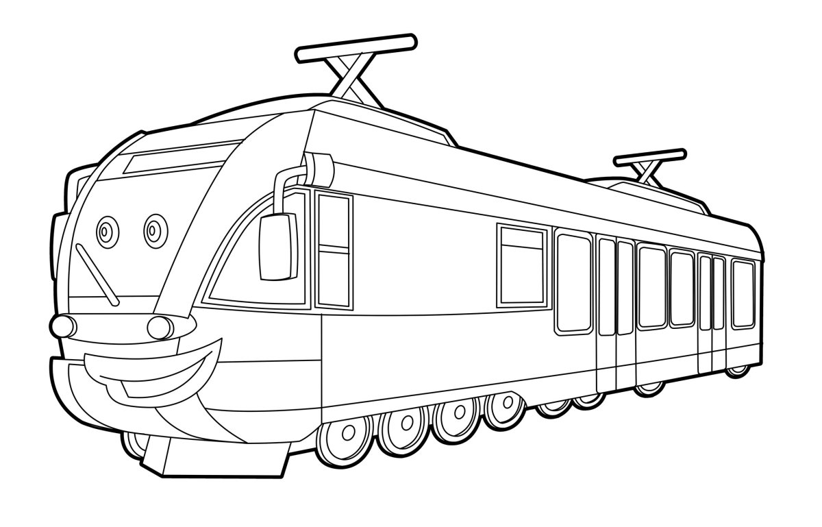 Раскраска поезд ржд