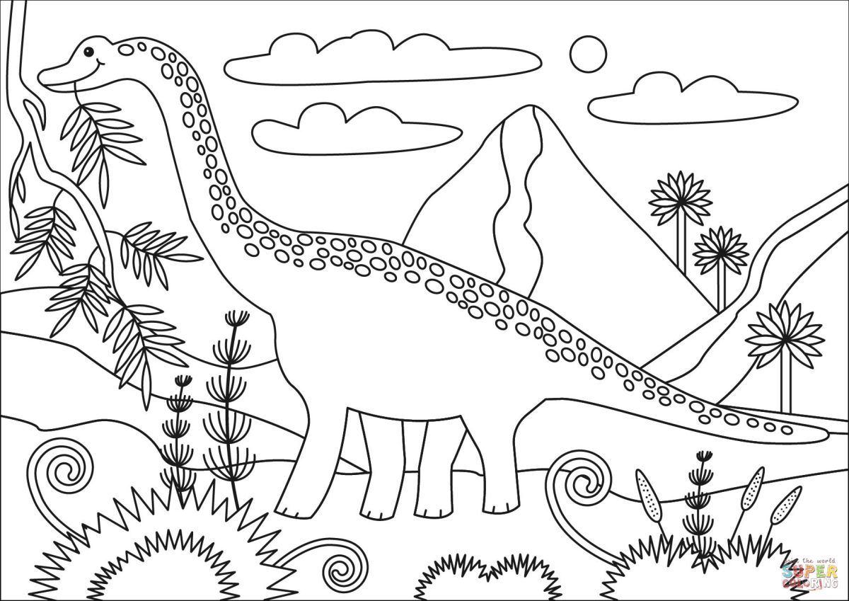 Брахиозавр раскраска