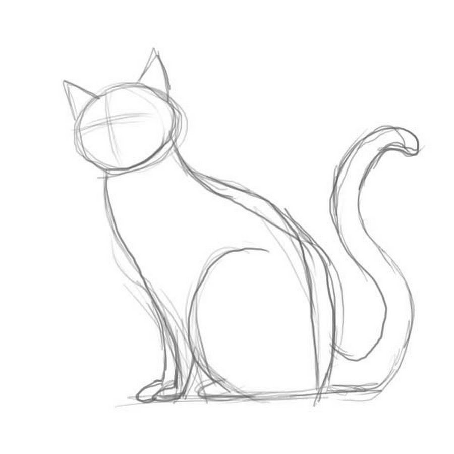 Картинки кошек рисовать. Рисование кошки. Кошка рисунок карандашом. Рисунок легкий. Лёгкие рисунки.