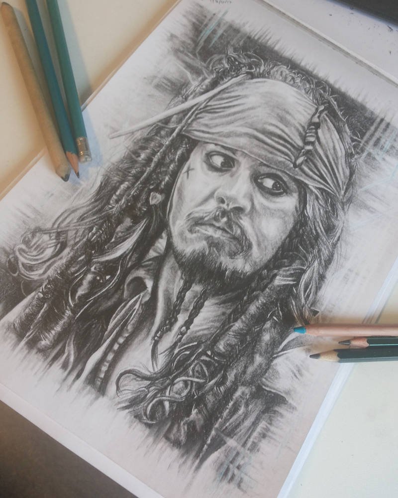 Эскизы портретов пиратов Карибского моря