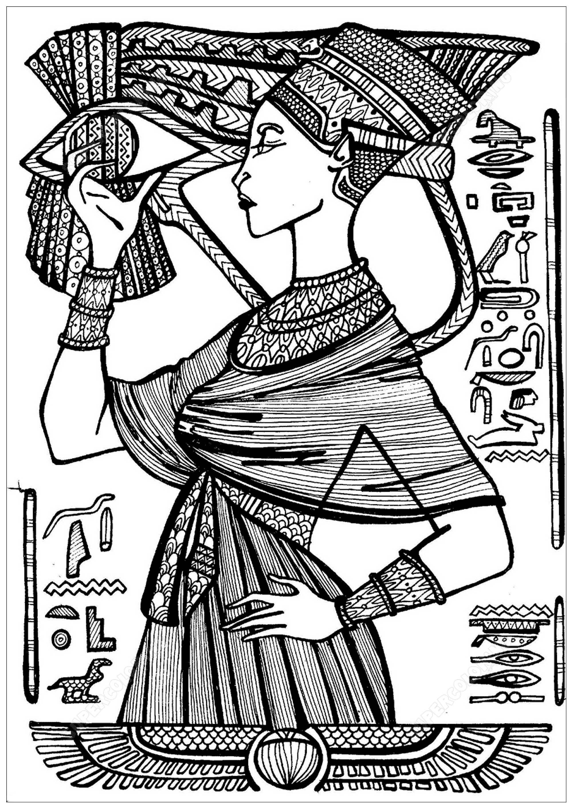 Раскраска Клеопатра царица в Египте