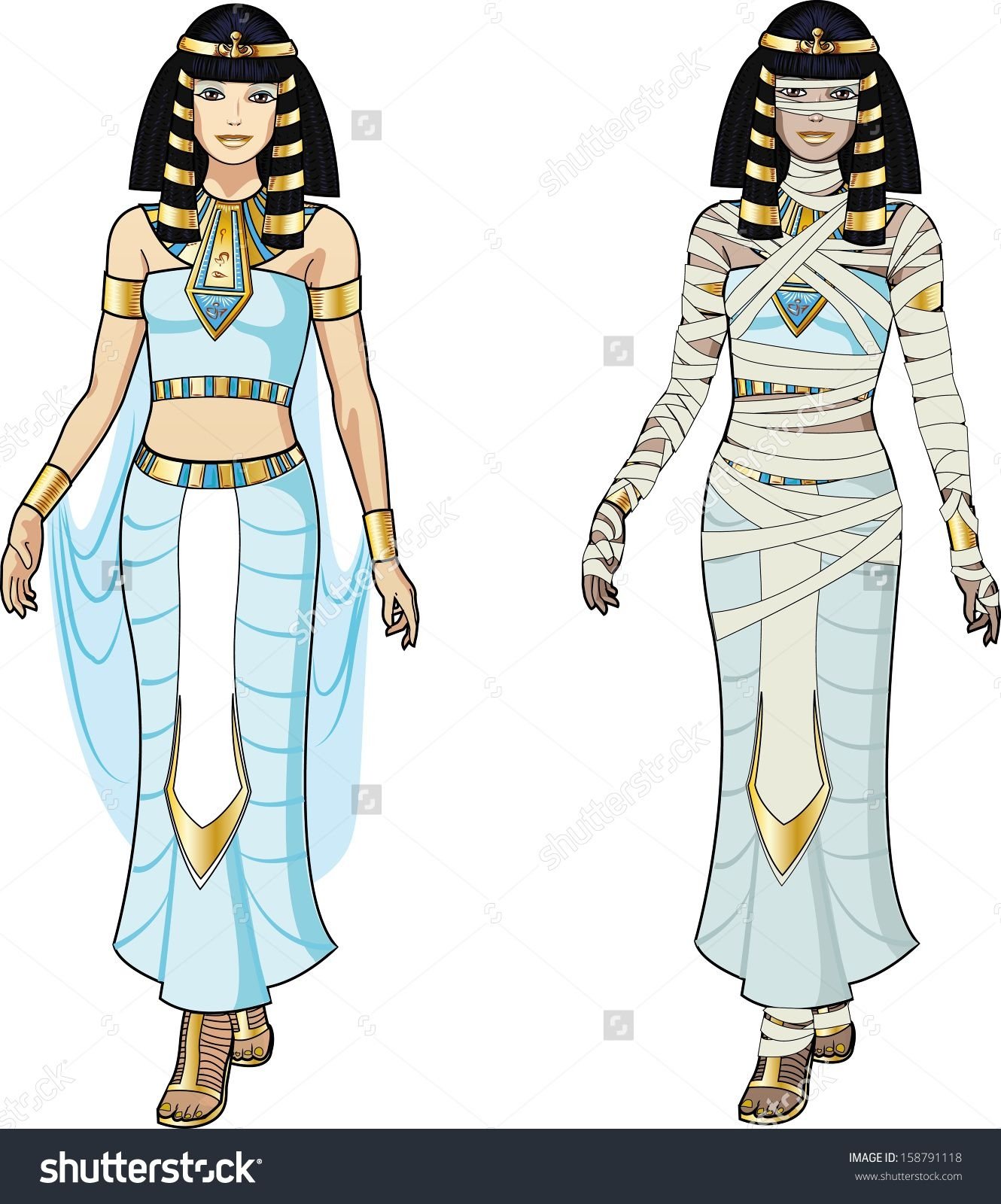 Фараон и царица древнего Египта в полный рост