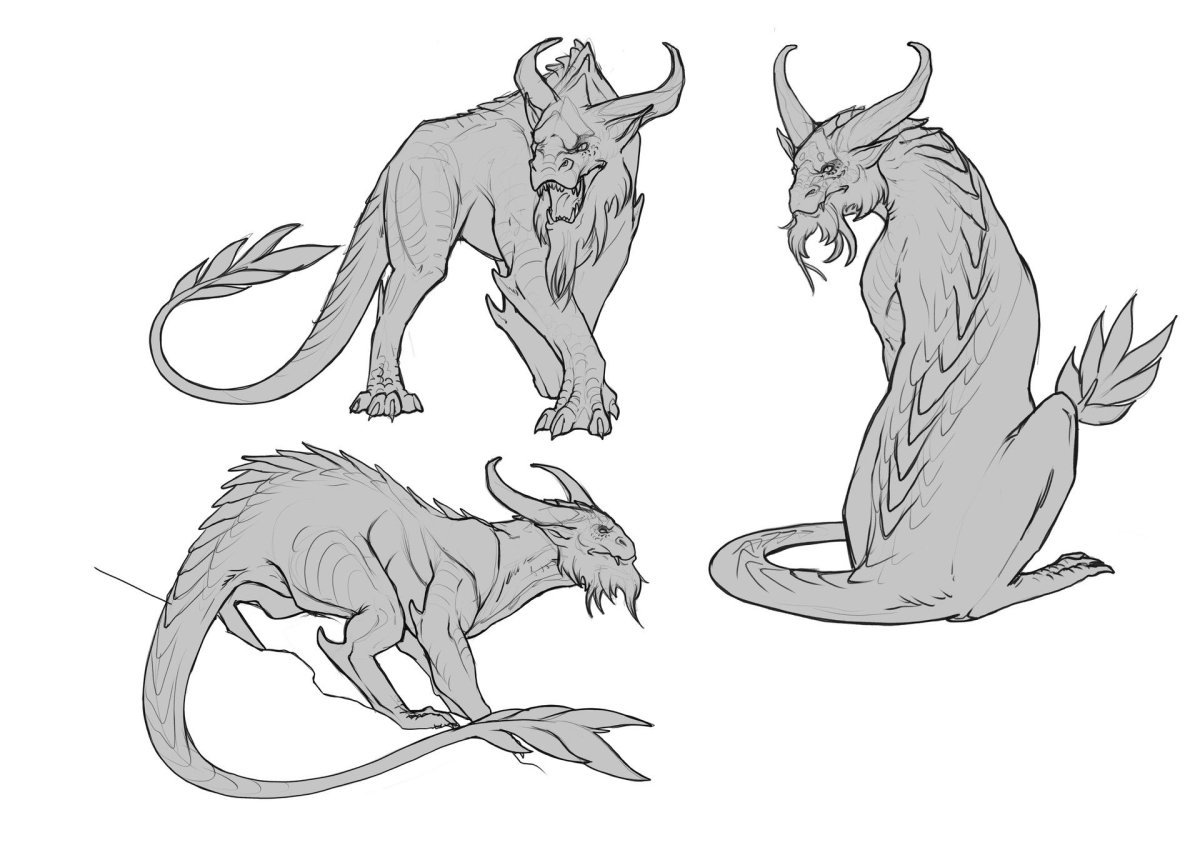 Рисунки для срисовки животные Мифические