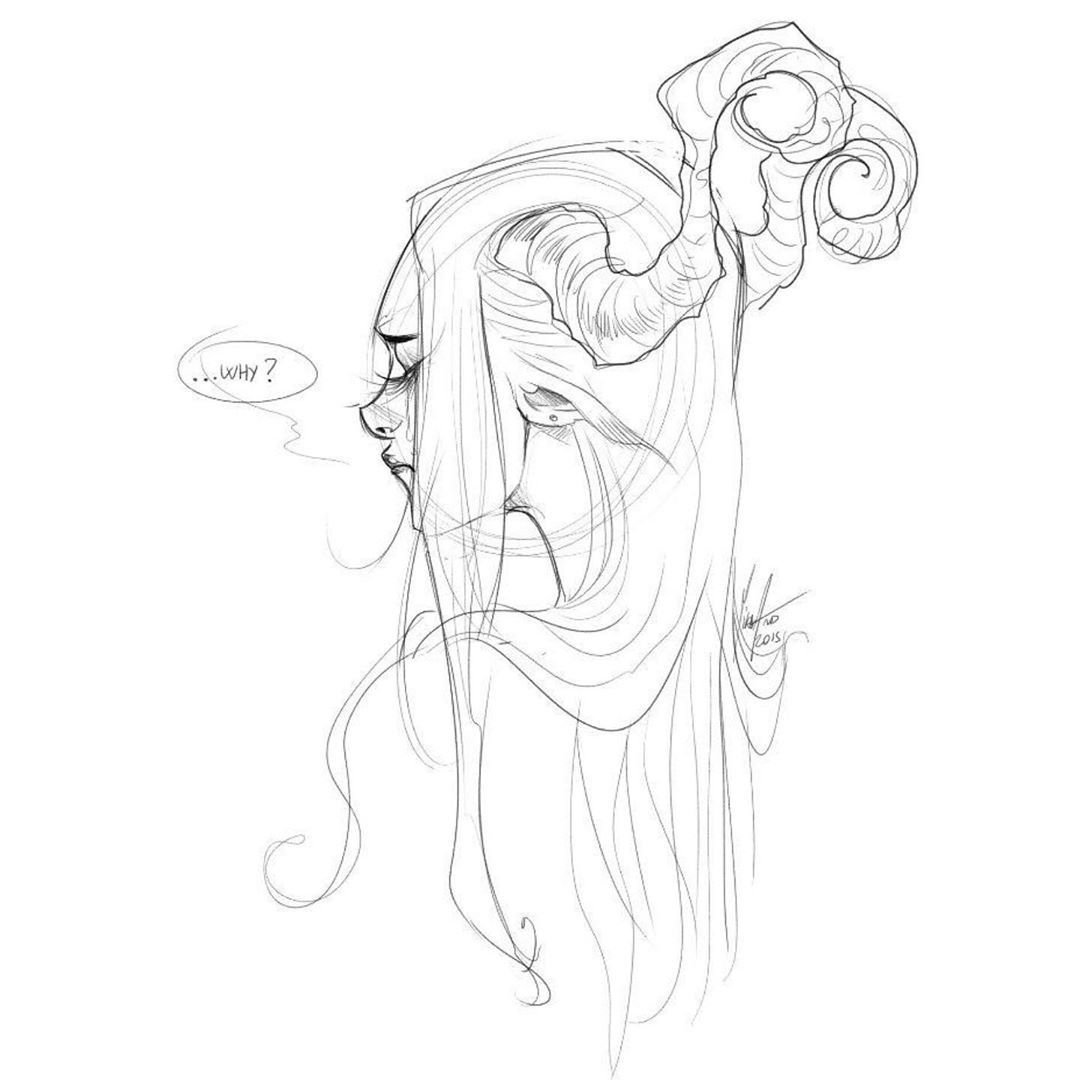 Мифические девушки карандашом