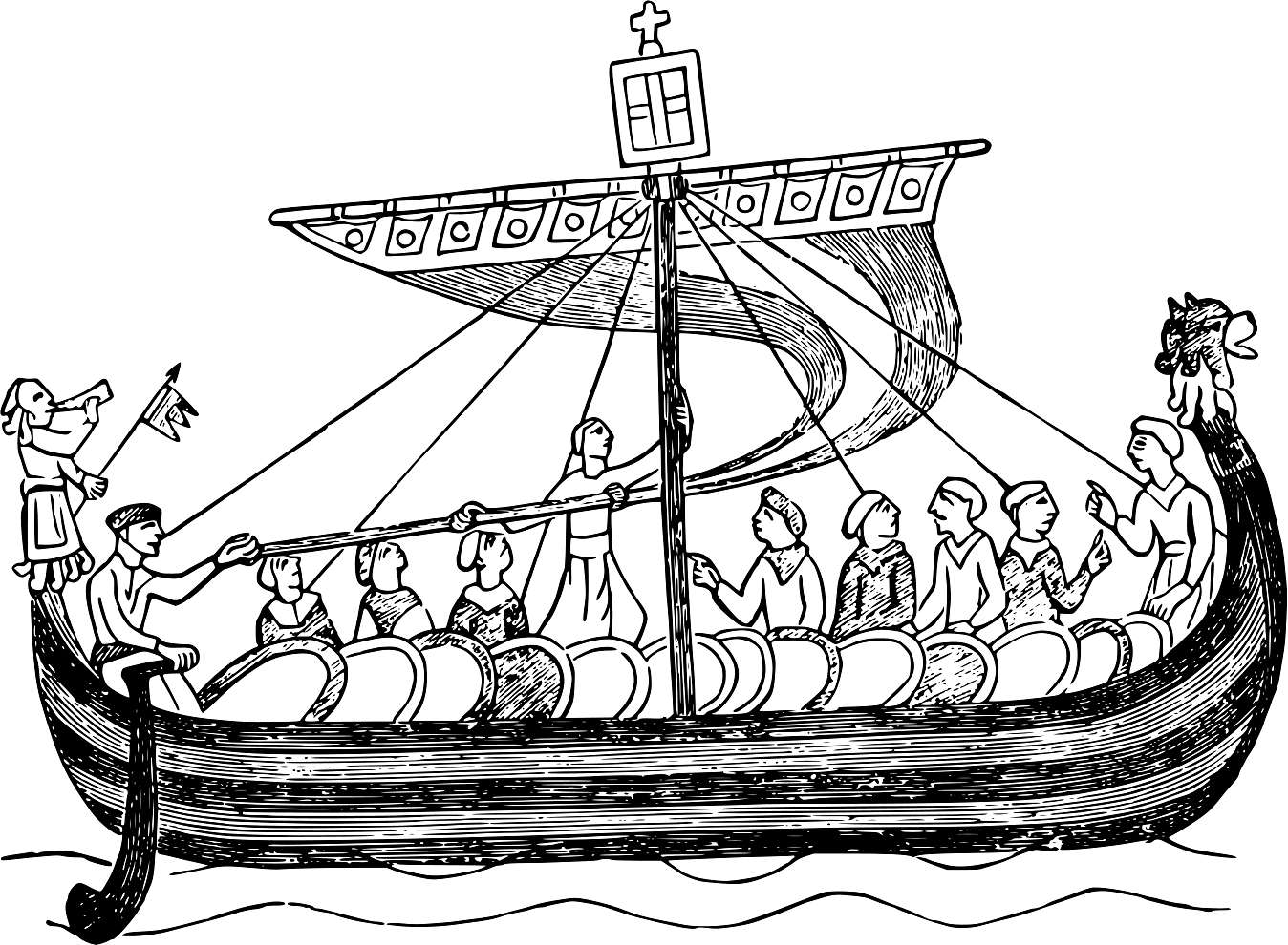 Какой корабль изображен на рисунке. Корабли Вильгельма завоевателя. Корабль викингов. Корабли древней Руси.