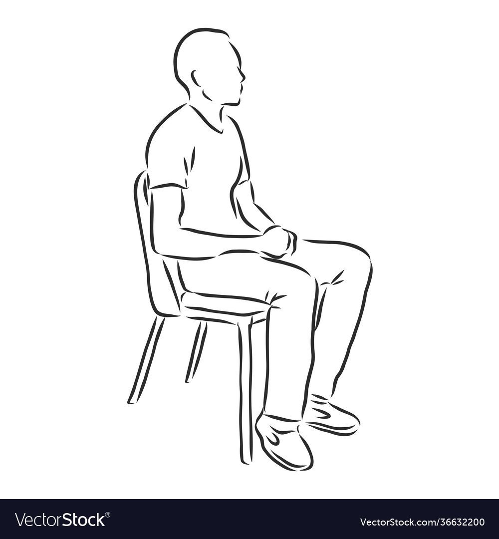 Рисунок карандашом сидящий человек - 63 фото