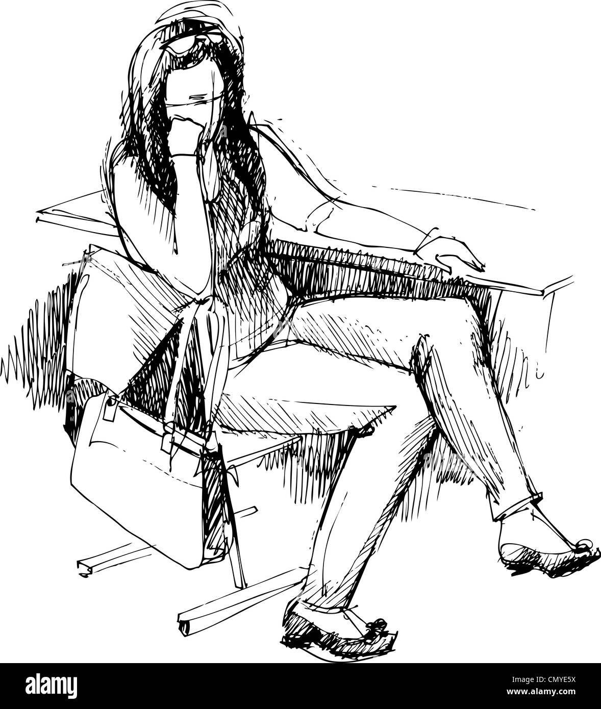 Рисунок карандашом сидящий человек - 63 фото