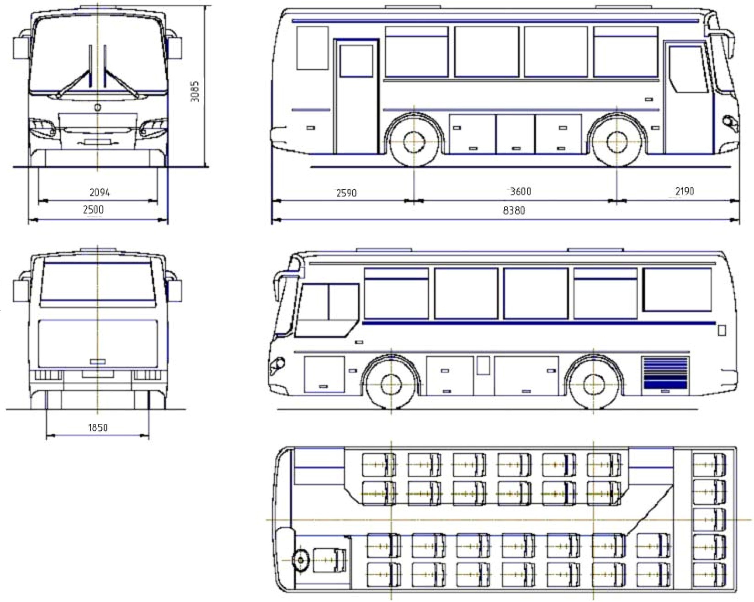 Технические характеристики автобуса паз. КАВЗ 4235 габариты. ПАЗ 4230 габариты.