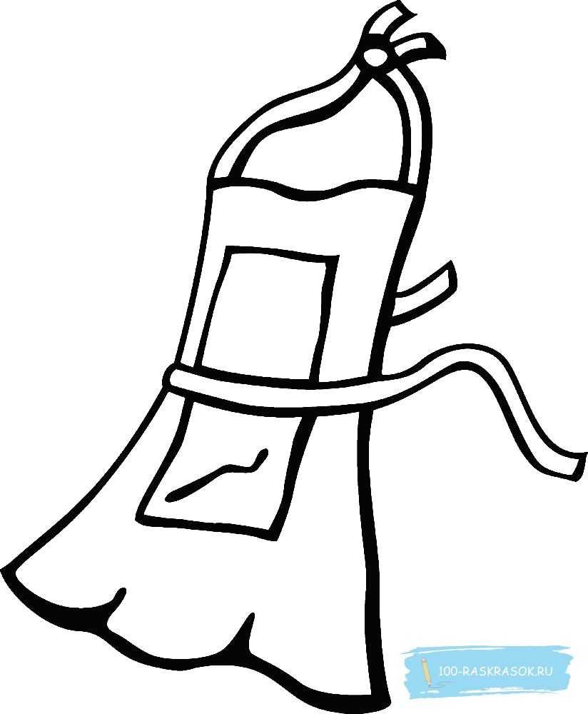 Фартук черно белый рисунок