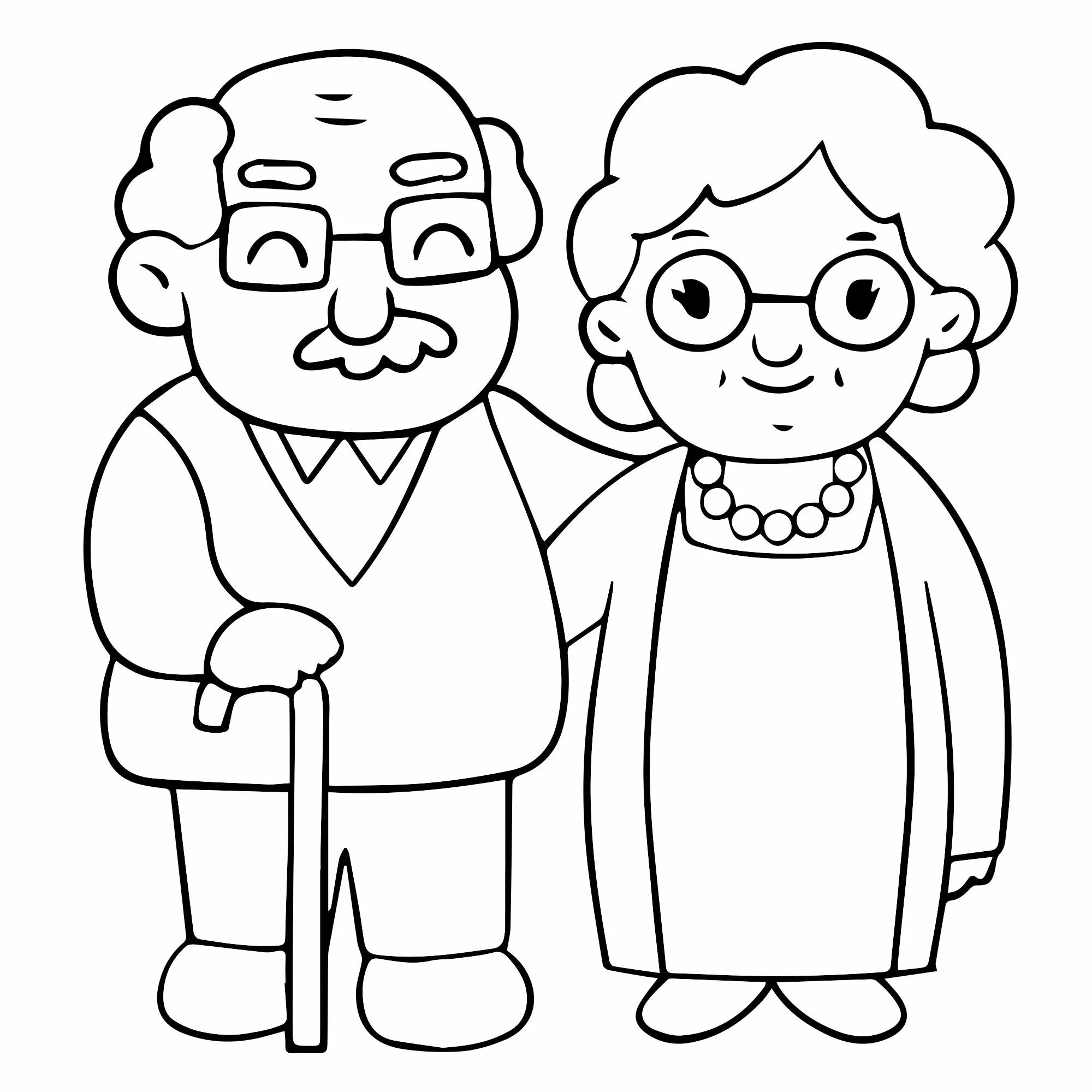 Что можно дедушке нарисовать на день рождения. Раскраска бабушка. Дедушка рисунок. Раскраска бабушка и дедушка для детей. Бабушка рисунок.