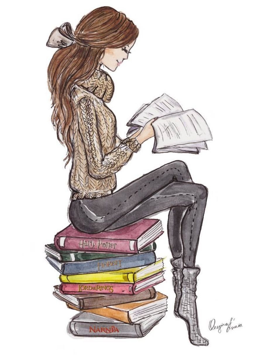 Читать про студентку. Рисунок девушки. Нарисовать девушку. Девушка с книжкой. Рисунки для девочек.