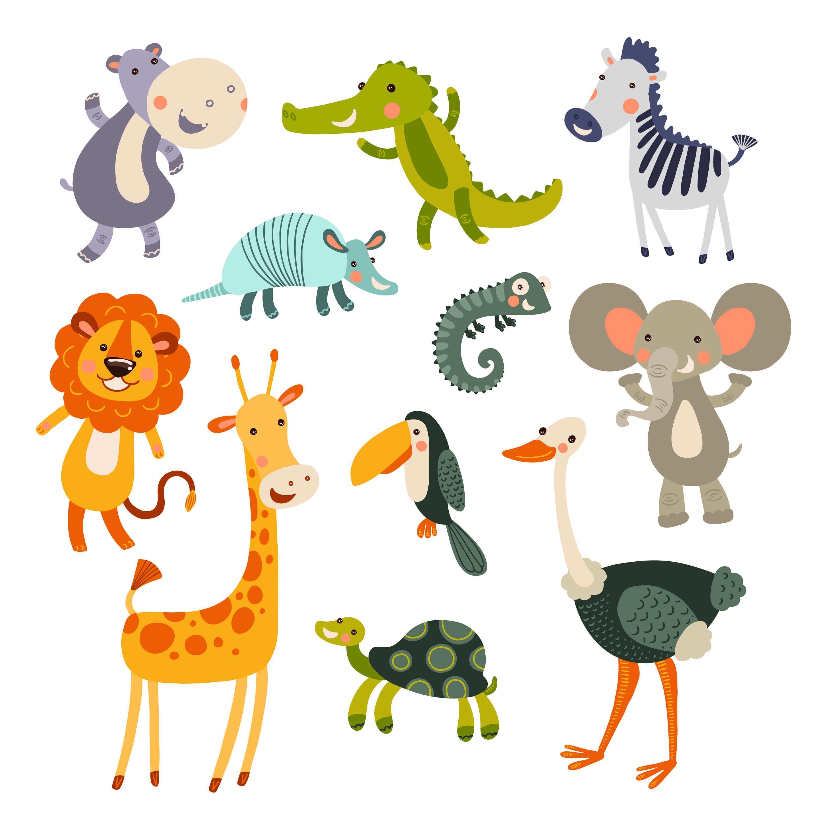 Животные с озвучкой для детей. Рисунки животных для детей. Африканские животные для детей. Рисунки животных для детей цветные. Мультяшные животные.