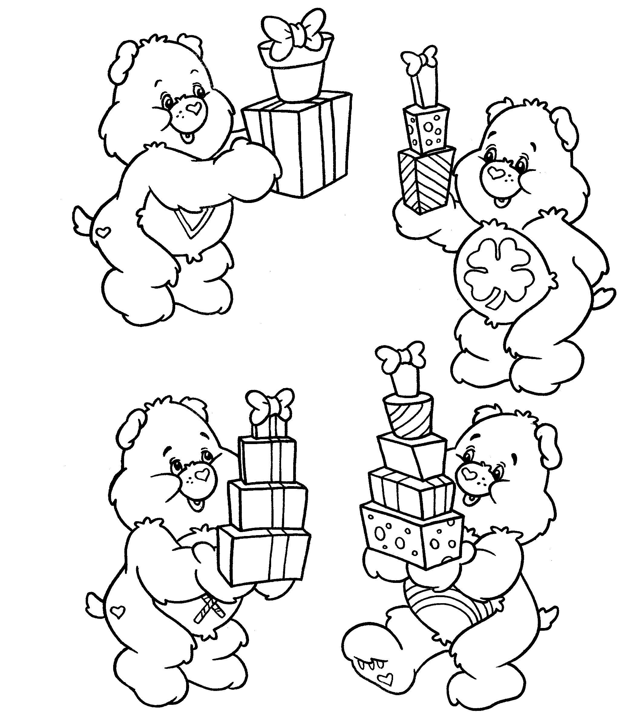 Много раскрасок на 1 листе. Раскраска. Медвежонок. Раскраска "мишки". Медвежонок раскраска для детей. Мишка с подарком раскраска.