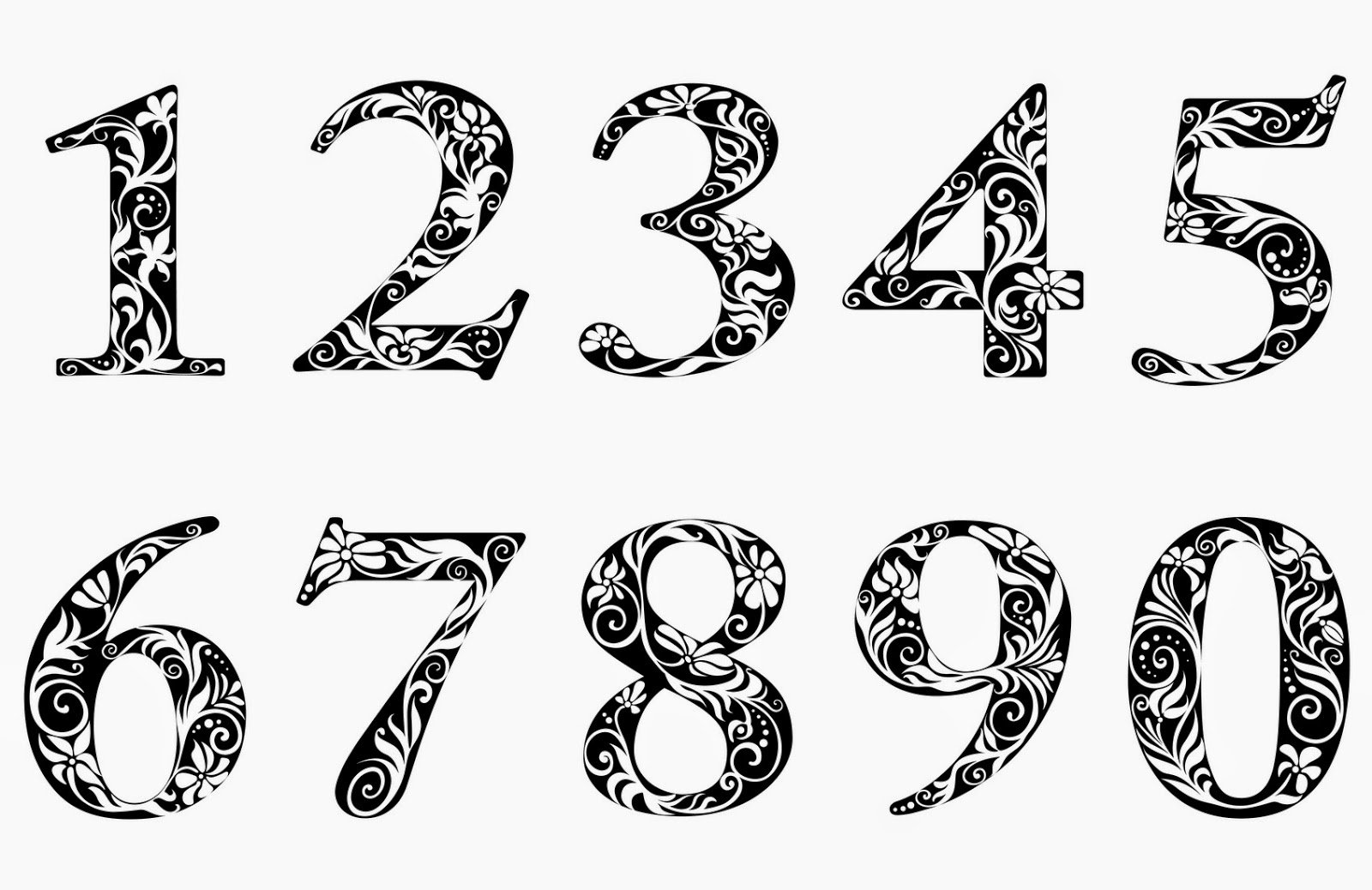 1 красивым шрифтом. Красивые цифры. Цифры с орнаментом. Красивые цифры трафарет. Красивые цифры для вырезания.
