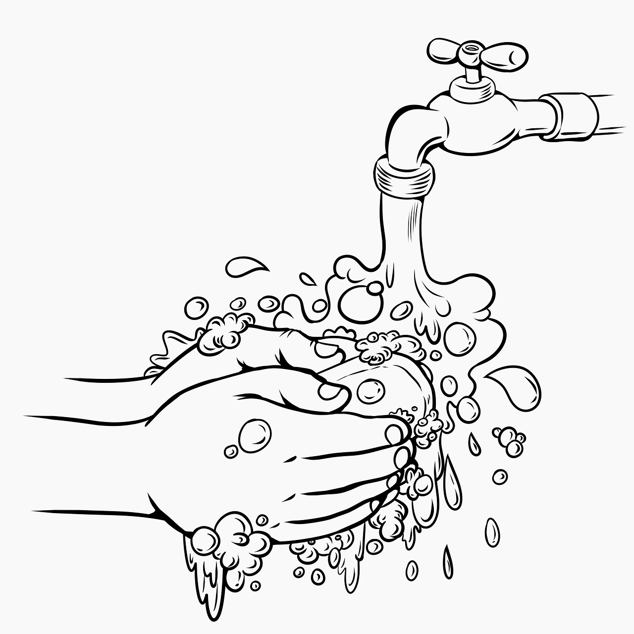 Мытье рук раскраска