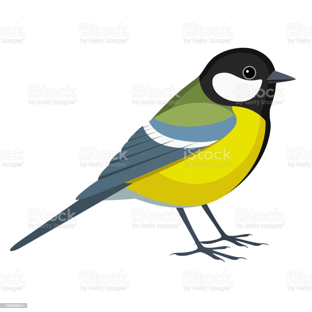 Синица акварелью