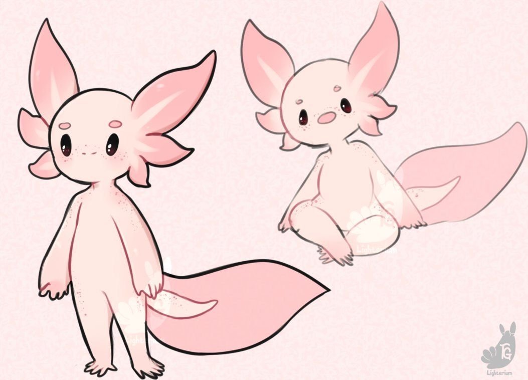 Аксолотль милашка аниме