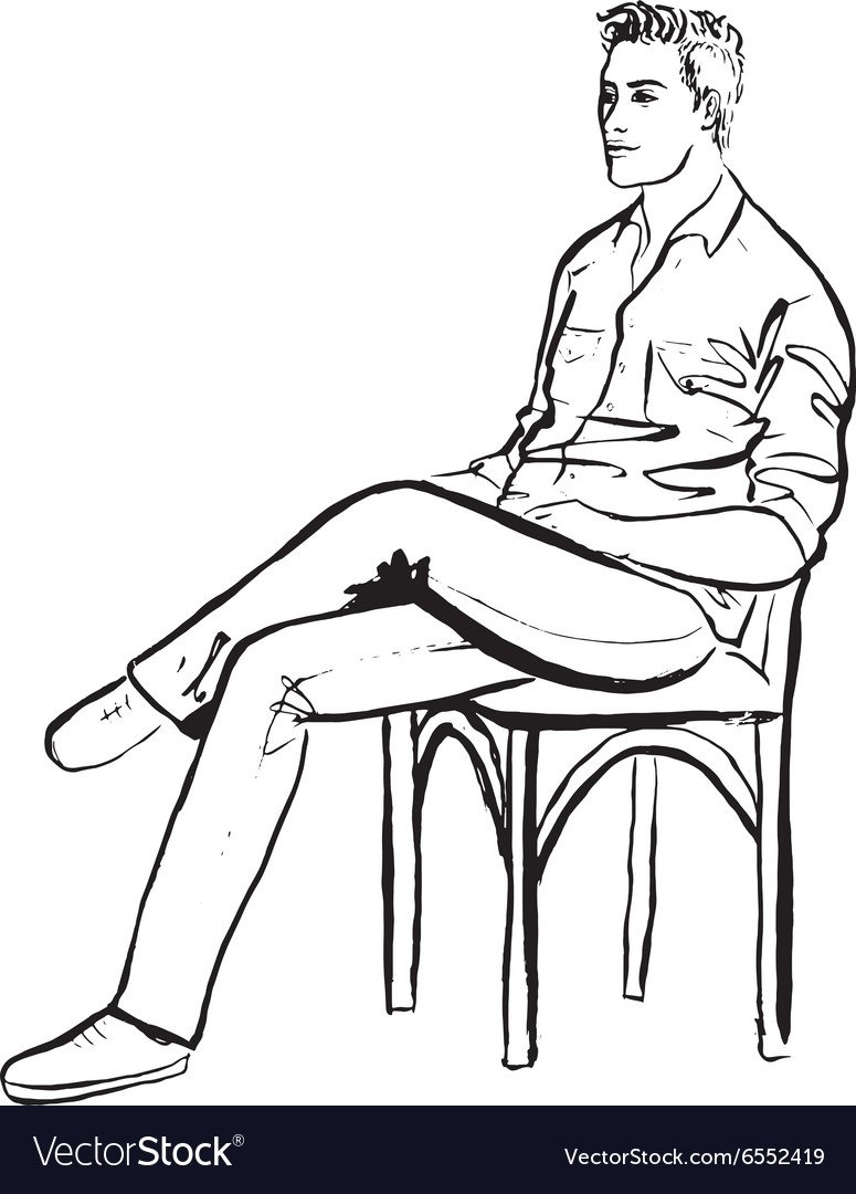 Мужчина кладет нога на ногу. Чеьовек Силит настуье рисунок. Человек на стуле рисунок. Сидящий человек рисунок. Человек сидит на стуле рисунок.