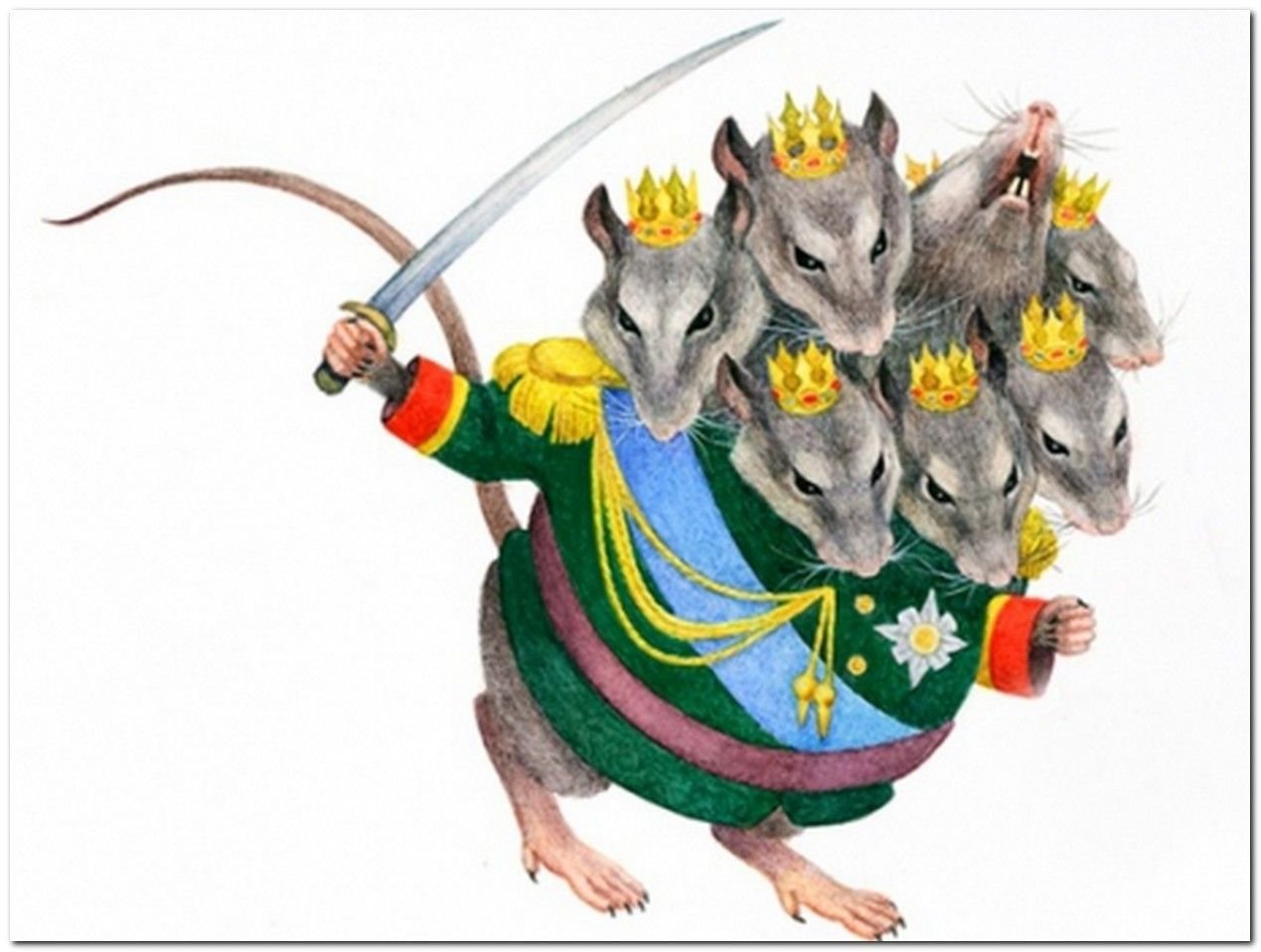 Картинки крысиного короля. Крыса Мышильда Гофман. Семиглавый мышиный Король. Щелкунчик и мышиный Король. Мышиный Король 7 голов Щелкунчик.