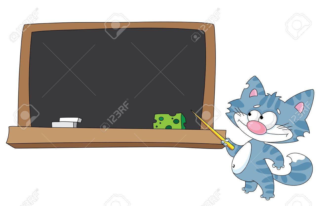 Кот с указкой. Кот у доски. Кот ученый. Котик у школьной доски.